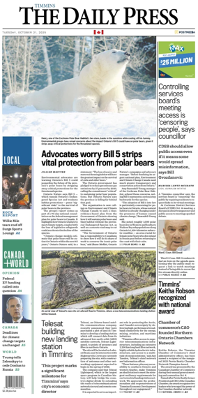 Cover of The Daily Press (Timmins)