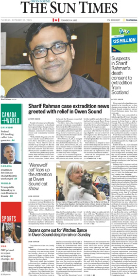 Cover of The Sun Times (Owen Sound)