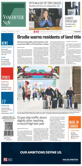 Cover of Vancouver Sun