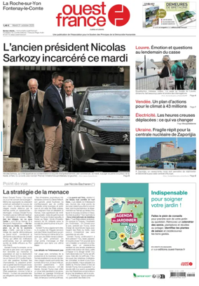 Cover of Ouest France (La Roche-sur-Yon)