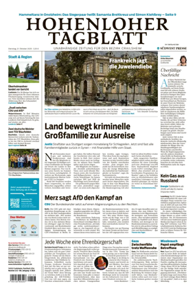 Cover of Hohenloher Tagblatt