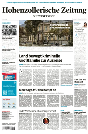 Cover of Hohenzollerische Zeitung