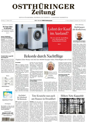 Cover of Ostthüringer Zeitung (Saale-Holzland-Kreis)