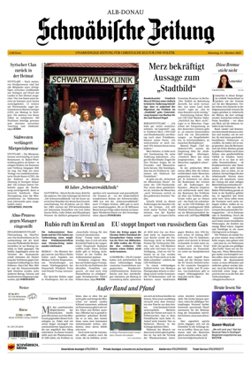 Cover of Schwaebische Zeitung (Alb-Donau)