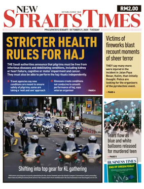 Cover of New Straits Times