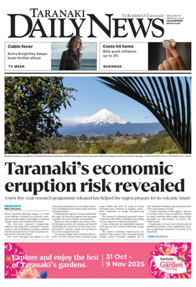 Cover of Taranaki Daily News