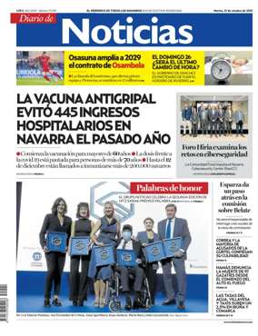 Cover of Diario de Noticias (Spain)