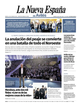 Cover of La Nueva España (Avilés)