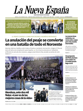 Cover of La Nueva España (Occidente)