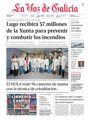 Cover of La Voz de Galicia (Lugo)