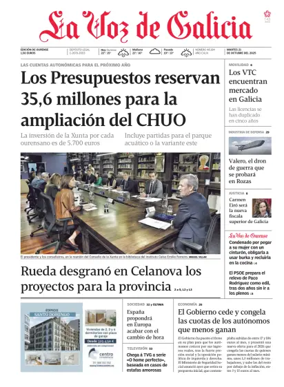 Cover of La Voz de Galicia (Ourense)