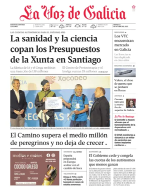Cover of La Voz de Galicia (Santiago)