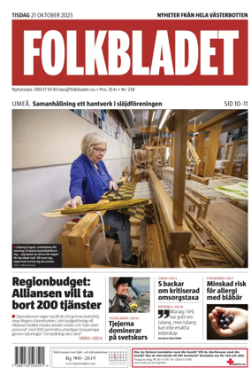 Cover of Folkbladet Västerbotten