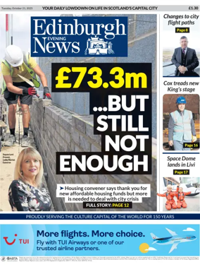 Cover of Edinburgh Evening News