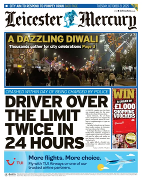 Cover of Leicester Mercury