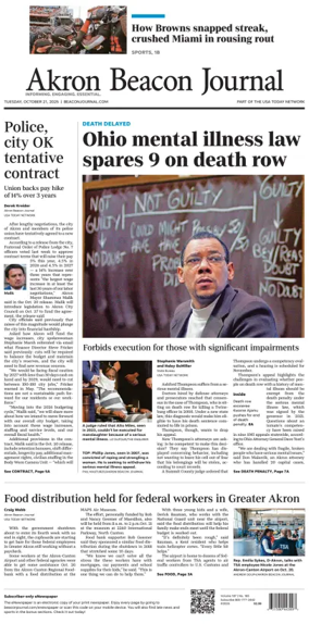 Cover of Akron Beacon Journal