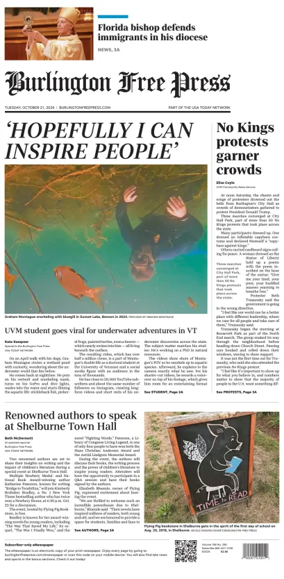 Cover of Burlington Free Press