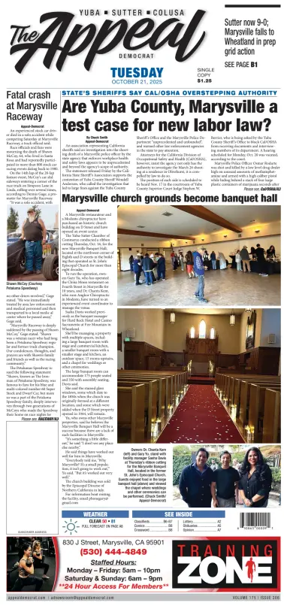 Cover of Marysville Appeal-Democrat    