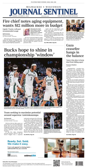 Cover of Milwaukee Journal Sentinel