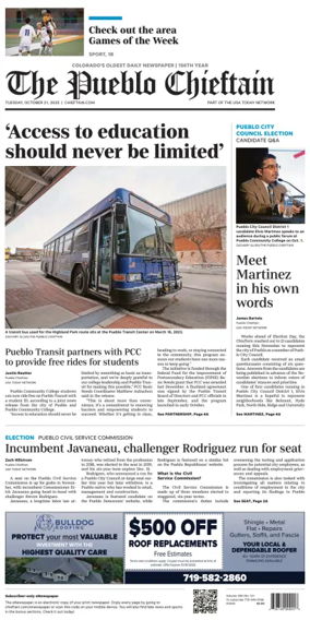 Cover of The Pueblo Chieftain