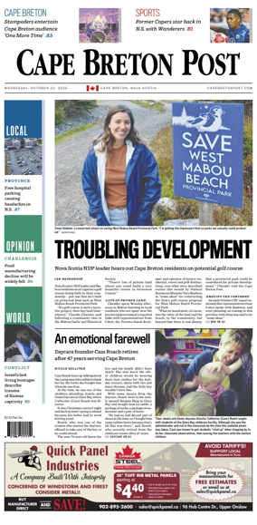Cover of Cape Breton Post