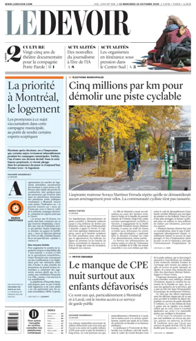 Cover of Le Devoir