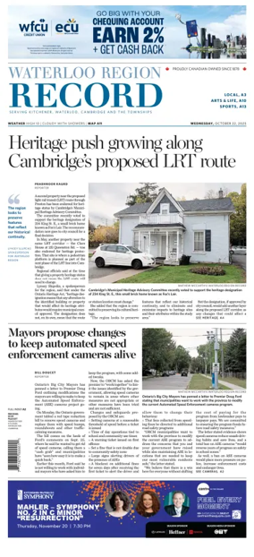 Cover of Waterloo Region Record