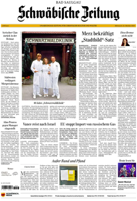 Cover of Schwaebische Zeitung (Bad Saulgau)