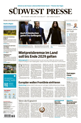 Cover of Südwest Presse (Metzinger Uracher Volksblatt / Der Ermstalbote)