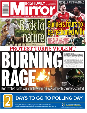 Cover of Irish Daily Mirror