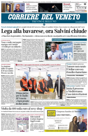 Cover of Corriere del Veneto (Treviso e Belluno)