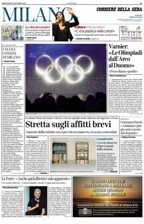 Cover of Corriere della Sera (Milano)