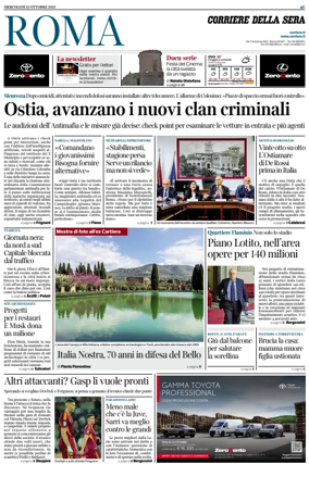 Cover of Corriere della Sera (Roma)