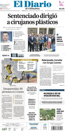 Cover of El Diario de Chihuahua