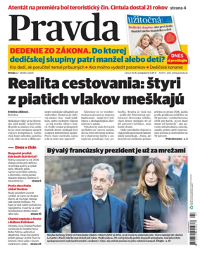 Cover of Pravda of Slovakia