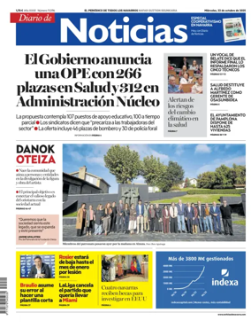 Cover of Diario de Noticias (Spain)