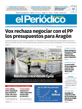 Cover of El Periódico Aragón