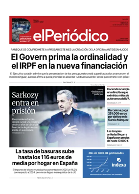 Cover of El Periódico de Catalunya (Castellano)