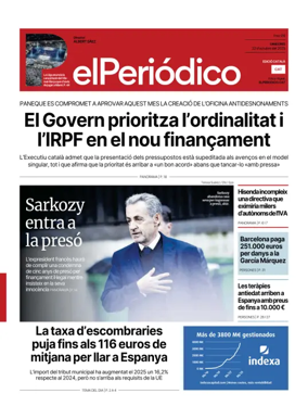 Cover of El Periódico de Catalunya (Català)