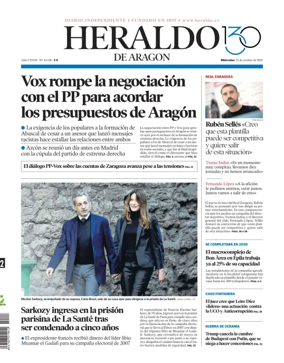 Cover of Heraldo de Aragón