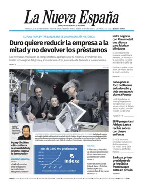 Cover of La Nueva España (Oviedo)