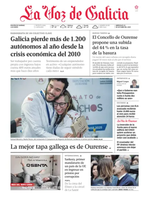 Cover of La Voz de Galicia (Ourense)