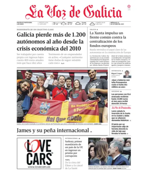 Cover of La Voz de Galicia (Pontevedra)