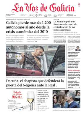 Cover of La Voz de Galicia (Santiago)