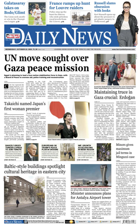 Cover of Hurriyet Daily News & Economic Review