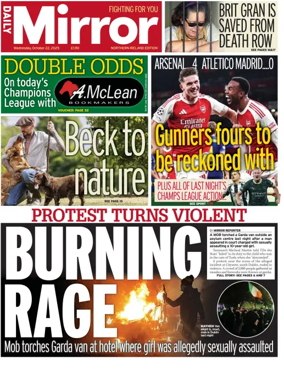 Cover of Daily Mirror (Northern Ireland)