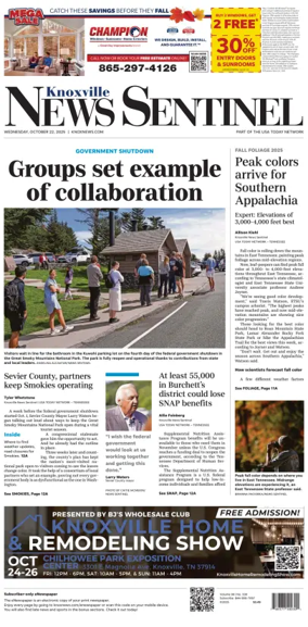 Cover of Knoxville News Sentinel