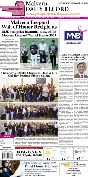 Cover of Malvern Daily Record