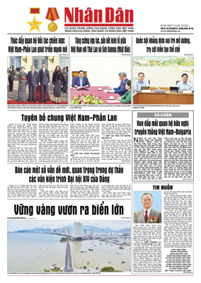 Cover of Nhan Dan newspaper