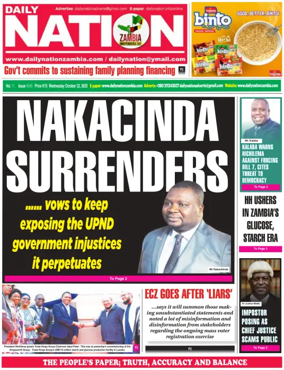 Cover of Daily Nation Newspaper